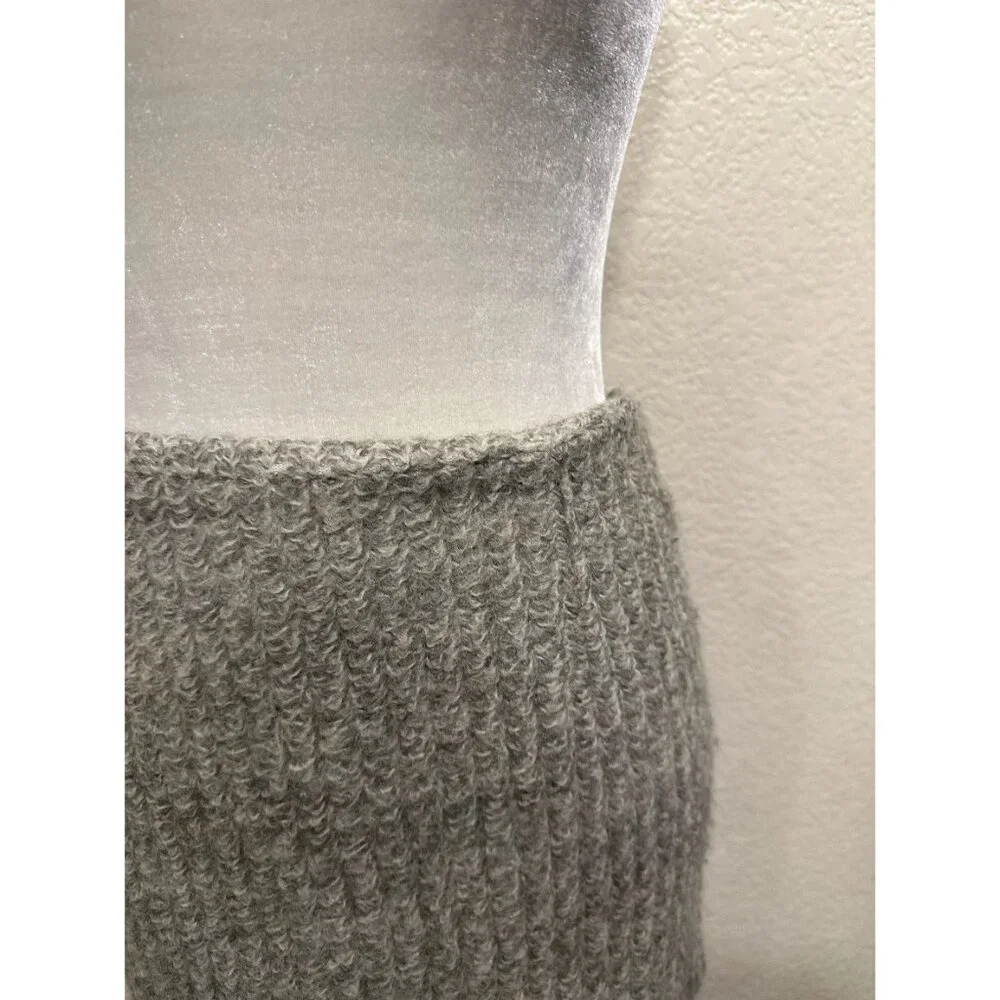 Becoming Wool Blend Made Korea Grey Textured Mini Skirt